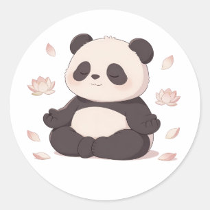 Sticker Rond panda,chaud,guérison,rythme lent,paix intérieure #