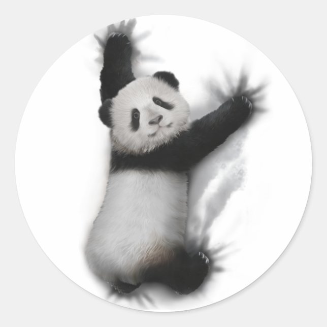 Sticker Rond Panda Chemise Humoristique Graphisme Animal T-Shir (Devant)