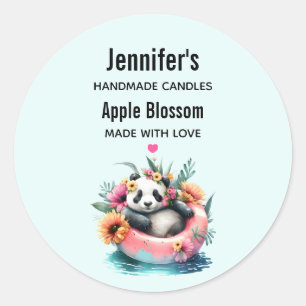 Sticker Rond Panda Chilling dans une bougie Tube intérieure