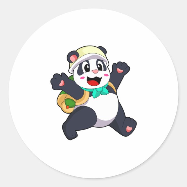 Sticker Rond Panda comme étudiant (Devant)