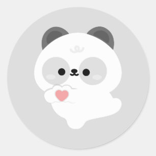Sticker Rond Panda d'amour mignon