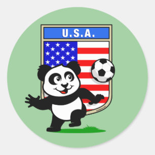 Sticker Rond Panda de football américain