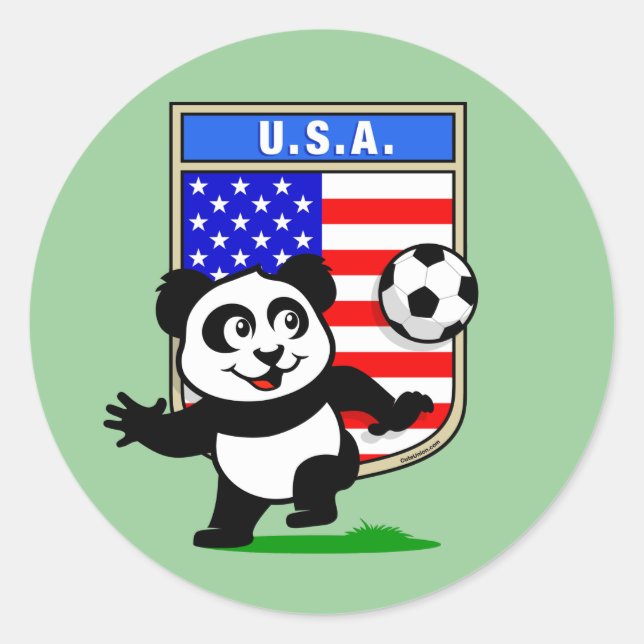 Sticker Rond Panda de football américain (Devant)