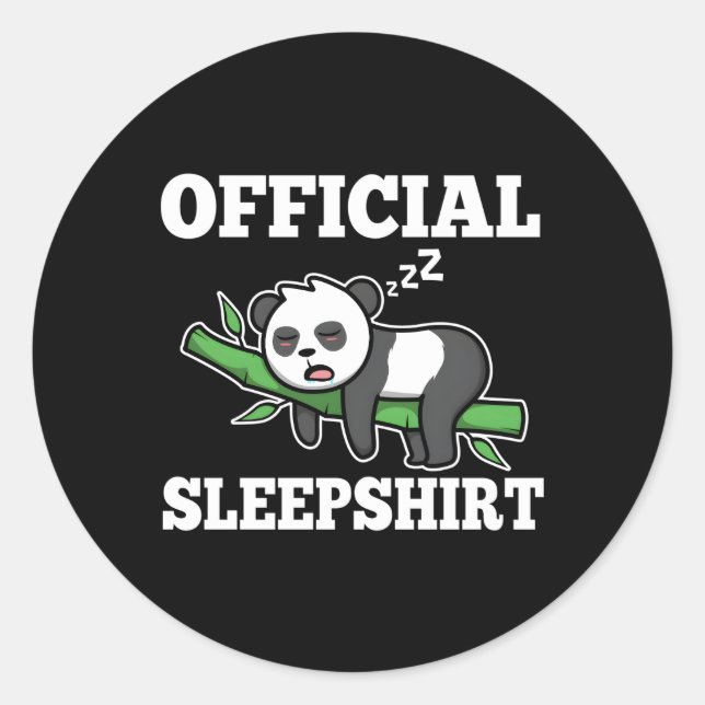 Sticker Rond Panda de sommeil officiel (Devant)