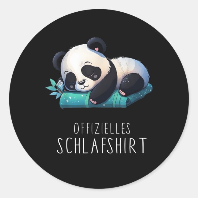 Sticker Rond Panda de sommeil officiel de Otter (Devant)