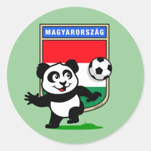 Sticker Rond Panda du football de la Hongrie