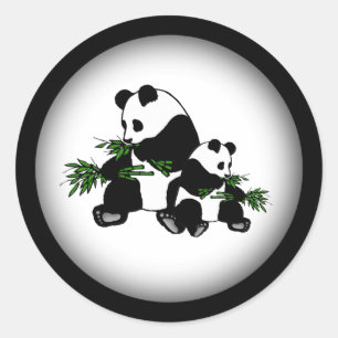Sticker Rond Panda en pleine croissance