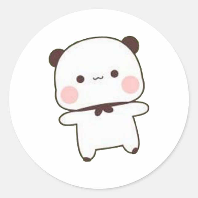 Sticker Rond Panda Et Brownie Bear Couple (Devant)