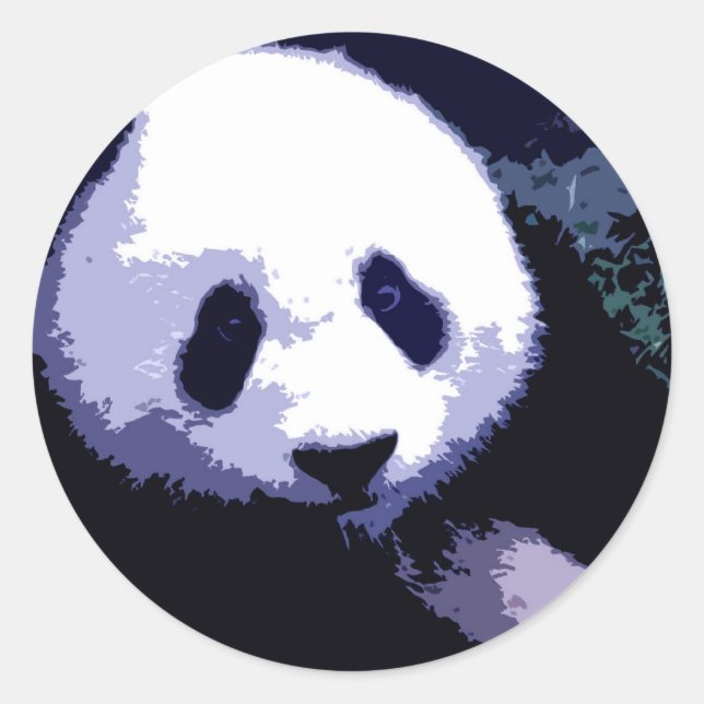 Sticker Rond Panda Face Pop Art (Devant)