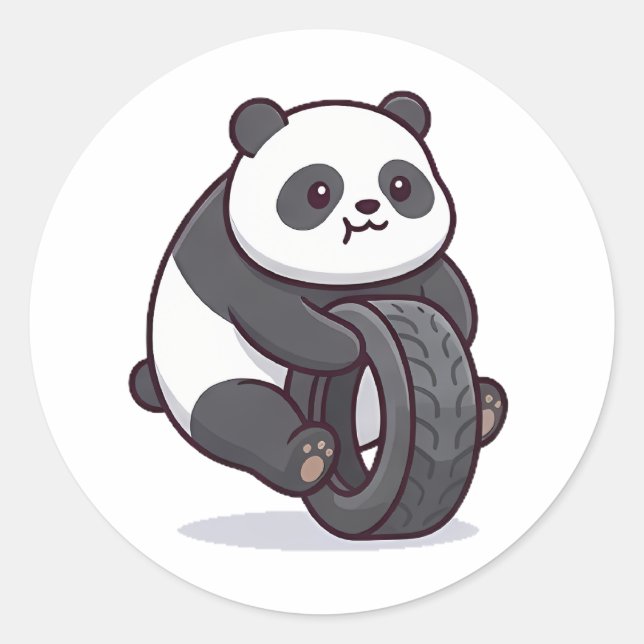 Sticker Rond Panda Fatigué (Devant)