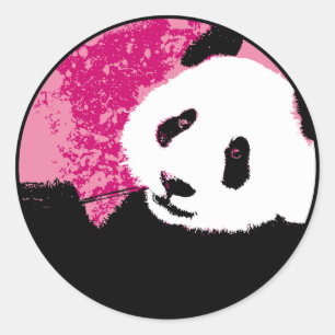 Sticker Rond panda grunge.