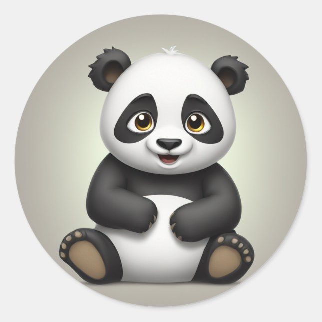 Sticker Rond Panda joueur (Devant)