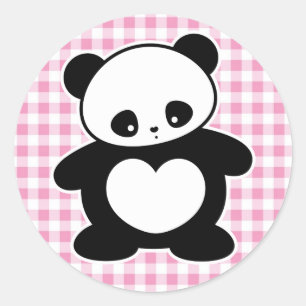 Sticker Rond Panda Kawaii