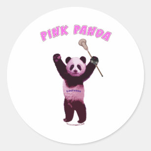 Sticker Rond Panda Lacrosse rose