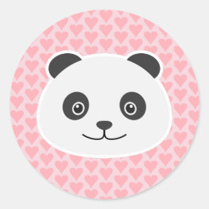 Sticker Rond Panda love
