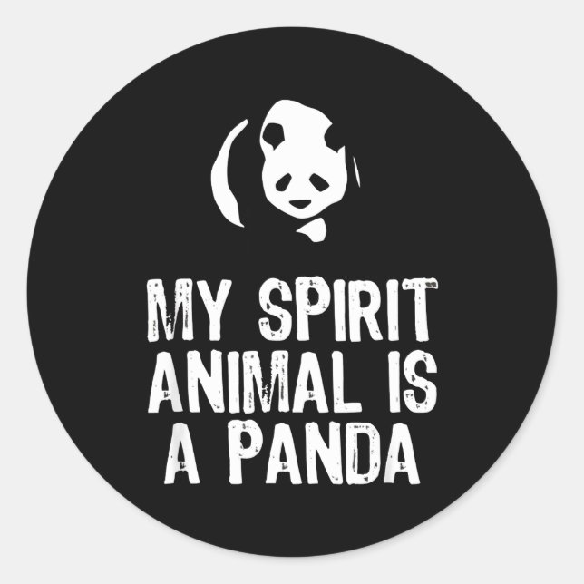 Sticker Rond Panda Lover | Mon Esprit Animal Est Un Panda (Devant)