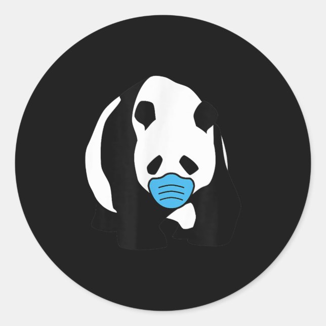 Sticker Rond Panda lover | Panda Bear Face Mask (Devant)