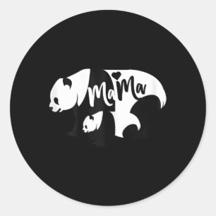 Sticker Rond Panda Mama Cube Ours Maman