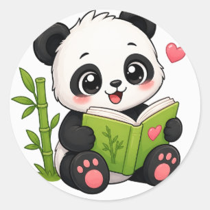 Sticker Rond panda mignon
