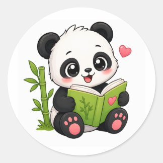 Sticker Rond panda mignon