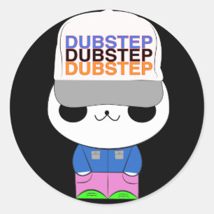 Sticker Rond Panda mignon de dubstep de kawaii