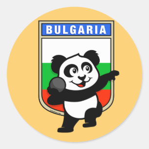 Sticker Rond Panda mis par tir de la Bulgarie