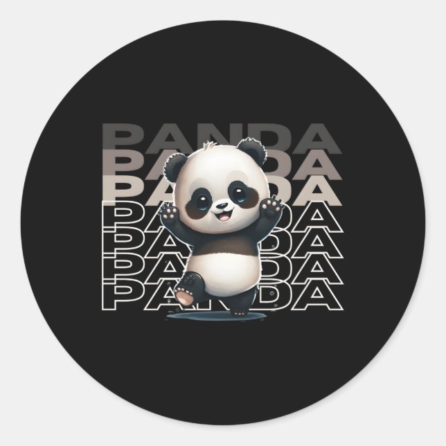 Sticker Rond Panda Motif Ultra réaliste (Devant)