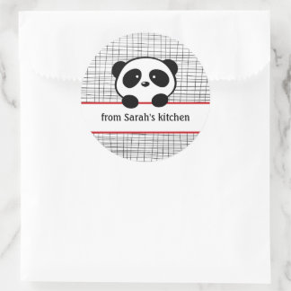 Sticker Rond Panda noir rouge des chevalets de cuisine