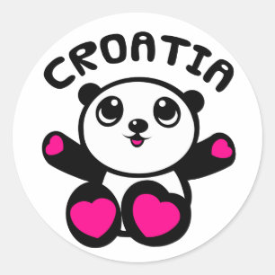 Sticker Rond Panda Panda Croatie