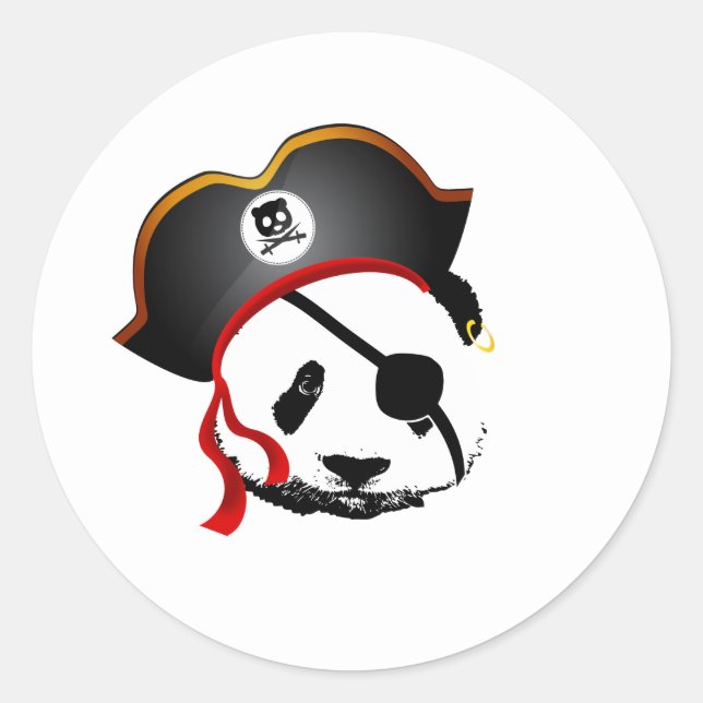 Sticker Rond Panda pirate (Devant)