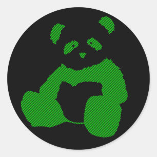 Sticker Rond panda plush.