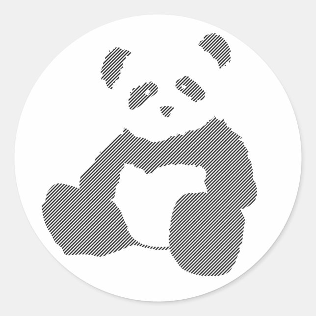 Sticker Rond panda plush. (Devant)