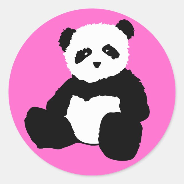 Sticker Rond panda plush. (Devant)