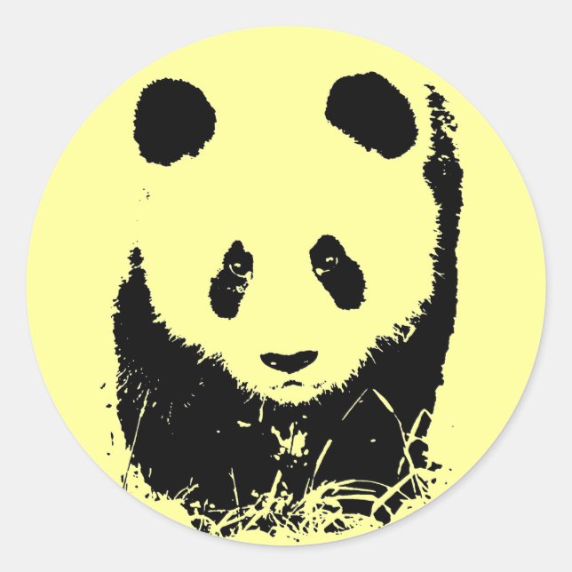 Sticker Rond Panda Pop Art (Devant)