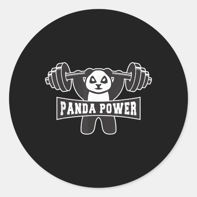 Sticker Rond Panda Power Workout Panda Gym (Devant)