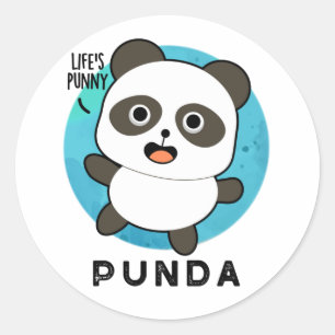 Sticker Rond Panda Pun Animal Punda Funny