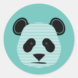 Sticker Rond panda rayures