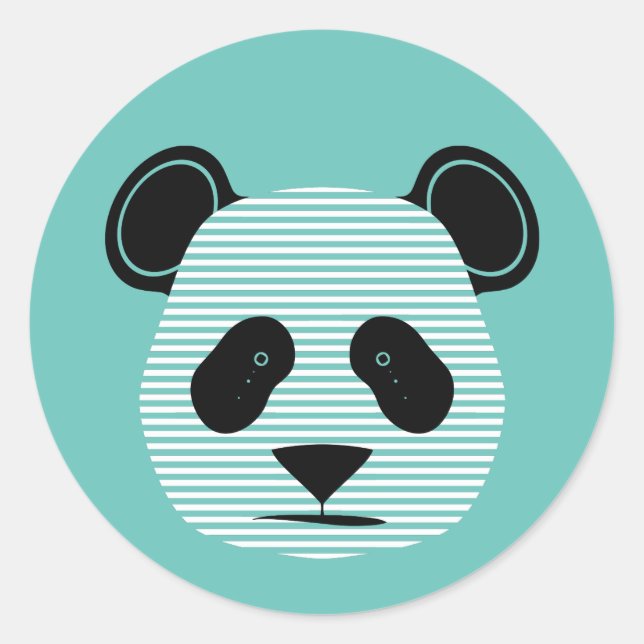 Sticker Rond panda rayures (Devant)