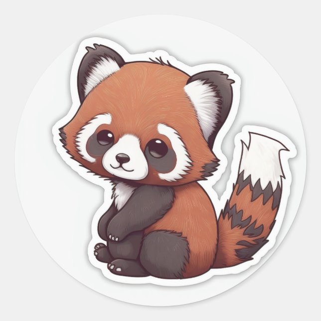 Sticker Rond panda rouge (Devant)