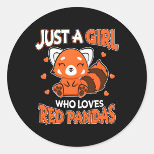Sticker Rond Panda Rouge Juste Un Qui Aime Les Pandas Rouges