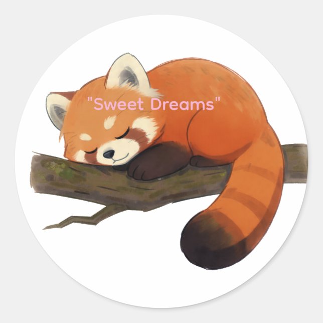 Sticker Rond Panda roux  (Devant)