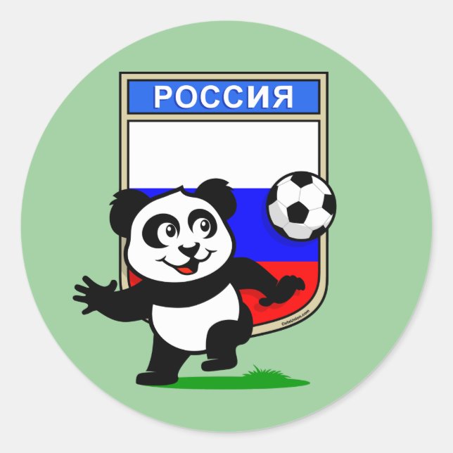 Sticker Rond Panda Russie de football (Devant)