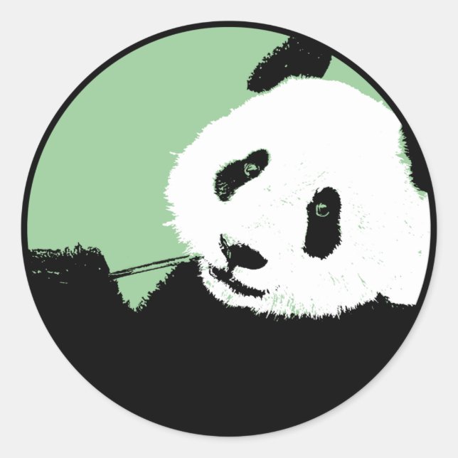 Sticker Rond panda. seagreen cercle. (Devant)