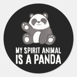 Sticker Rond Panda Spirit Animal Mon Spirit Animal Est Un Panda