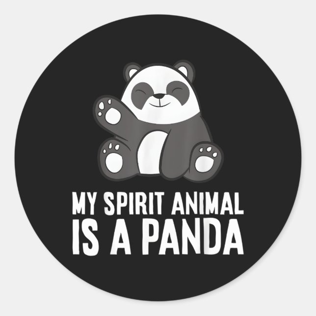 Sticker Rond Panda Spirit Animal Mon Spirit Animal Est Un Panda (Devant)