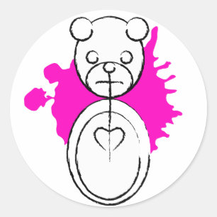 Sticker Rond panda splatz.