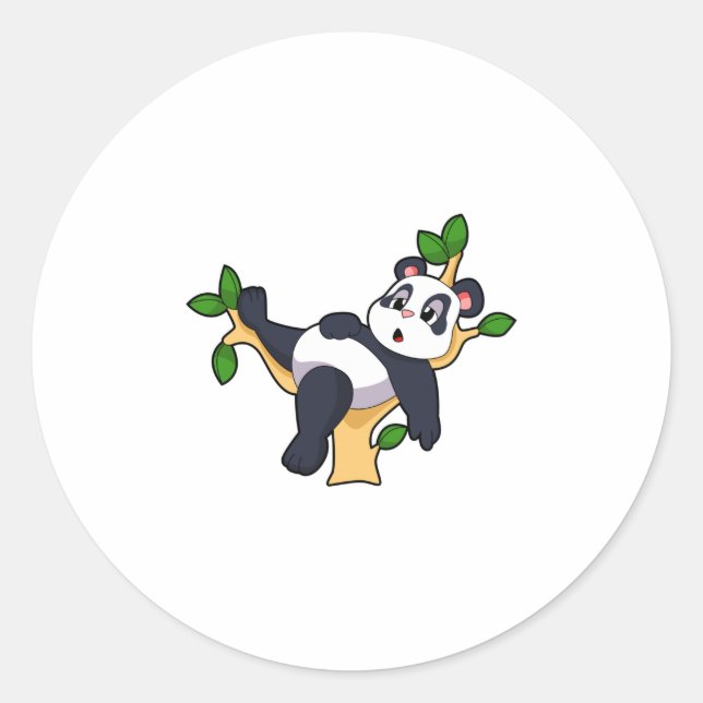 Sticker Rond Panda sur arbre (Devant)