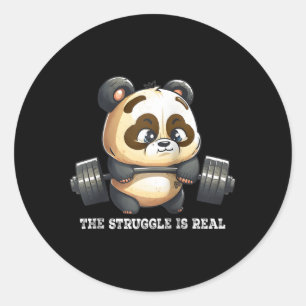 Sticker Rond Panda The Struggle Is Real Weightlifting Fitness G