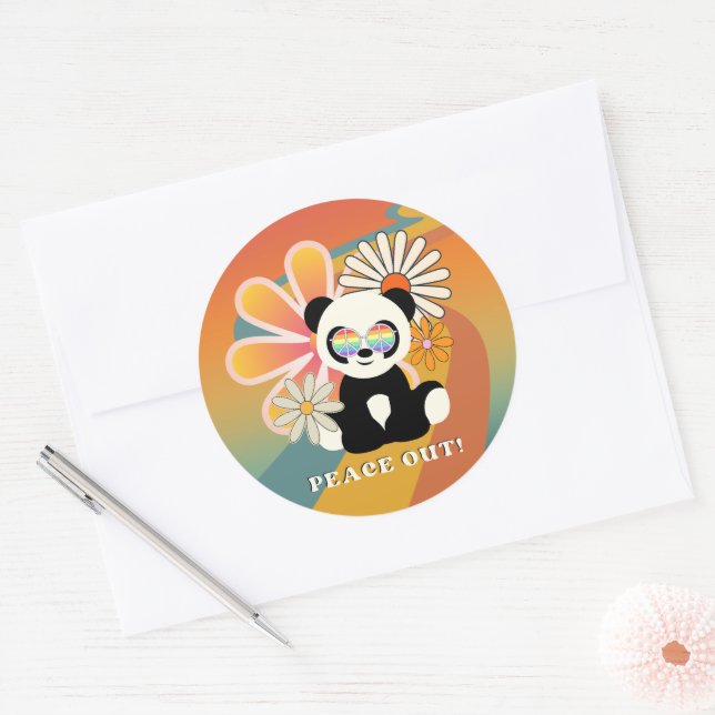 Sticker Rond Panda | Tranquillité colorée (Enveloppe)