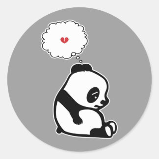 Sticker Rond Panda triste